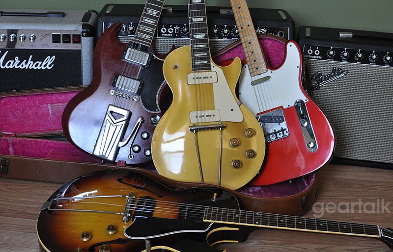 Vintage Gibson and Fender guitars and amps