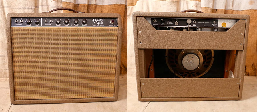 Fender Deluxe Brownface made in 1962 on floor